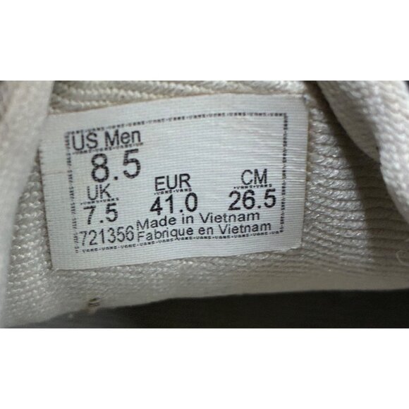 Vans Off The Wall Logo All Over Print Shoes Black/White Distress Sz 8.5 #h - Picture 9 of 10